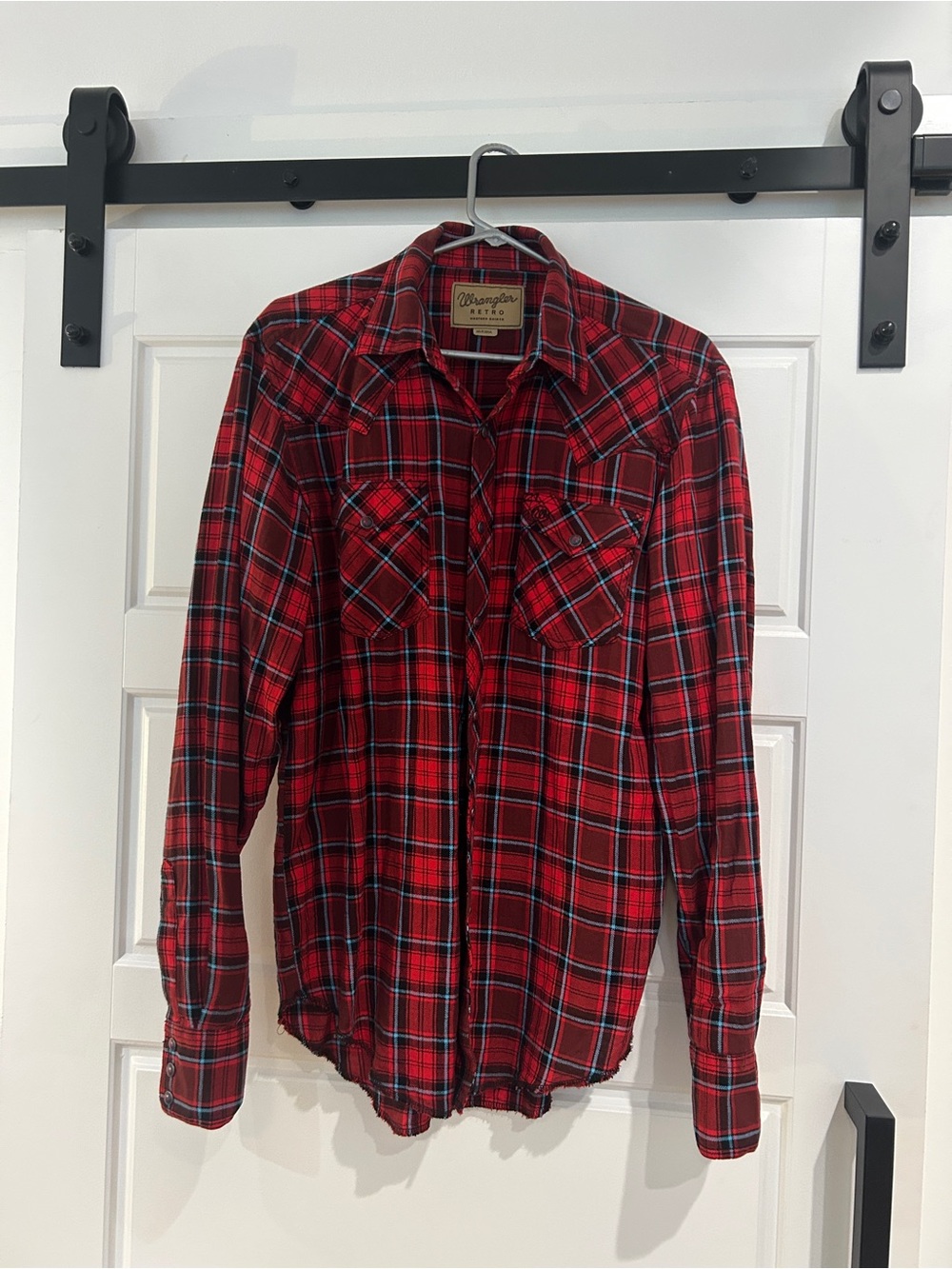 Wrangler Red Plaid Long-Sleeve Western Button-Down Shirt - Men